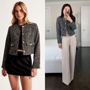 NWT Abercrombie Textured Collarless Jacket